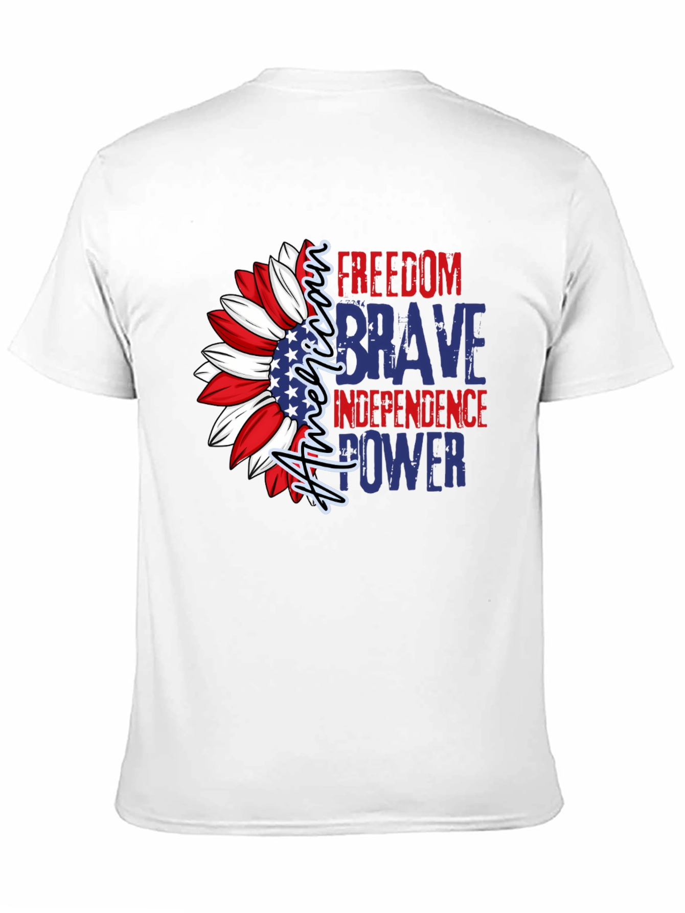 Patriotic American Sunflower Graphic T-Shirt