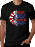 Patriotic American Sunflower Graphic T-Shirt