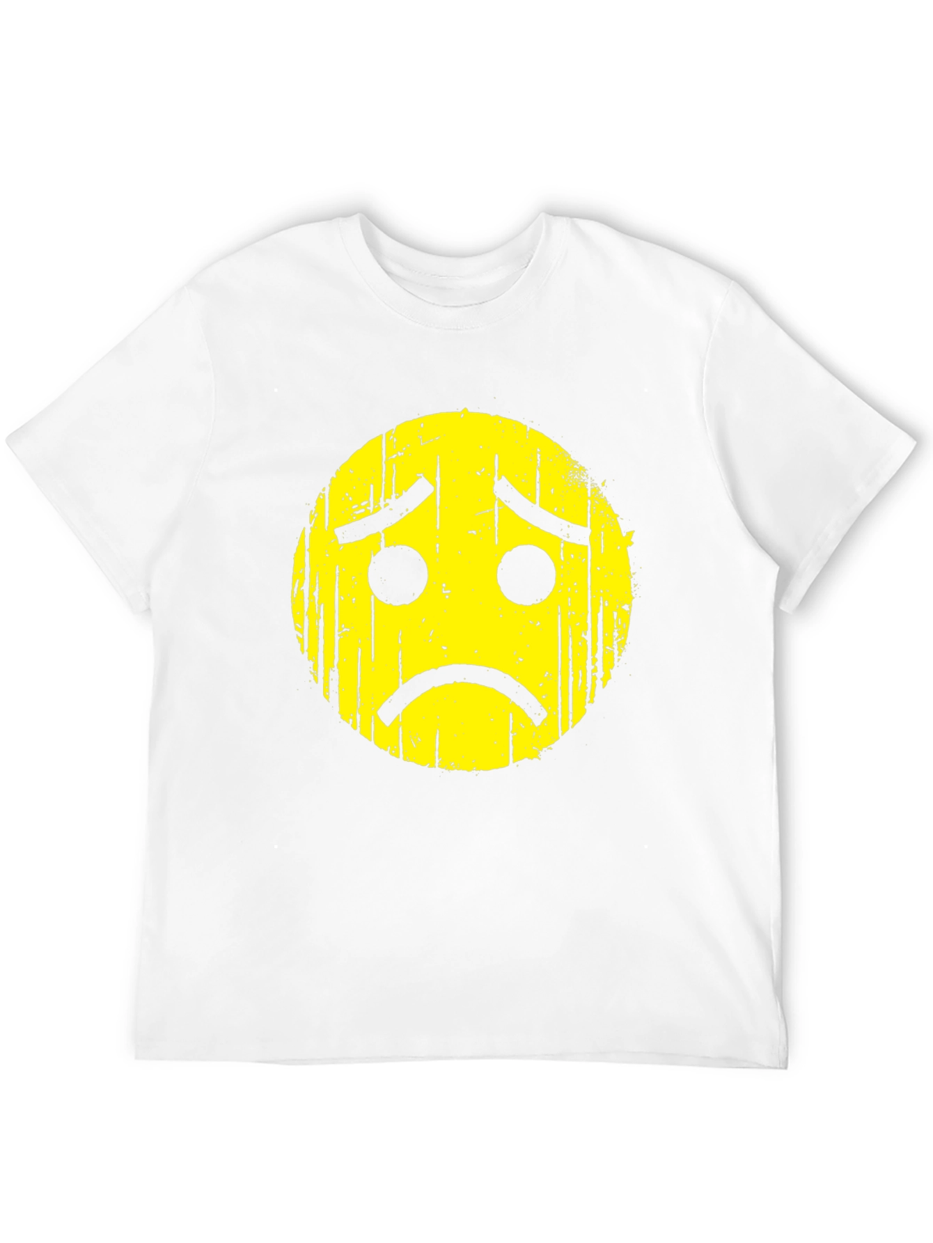Sad Face Graphic T-Shirt - Mens Black Tee