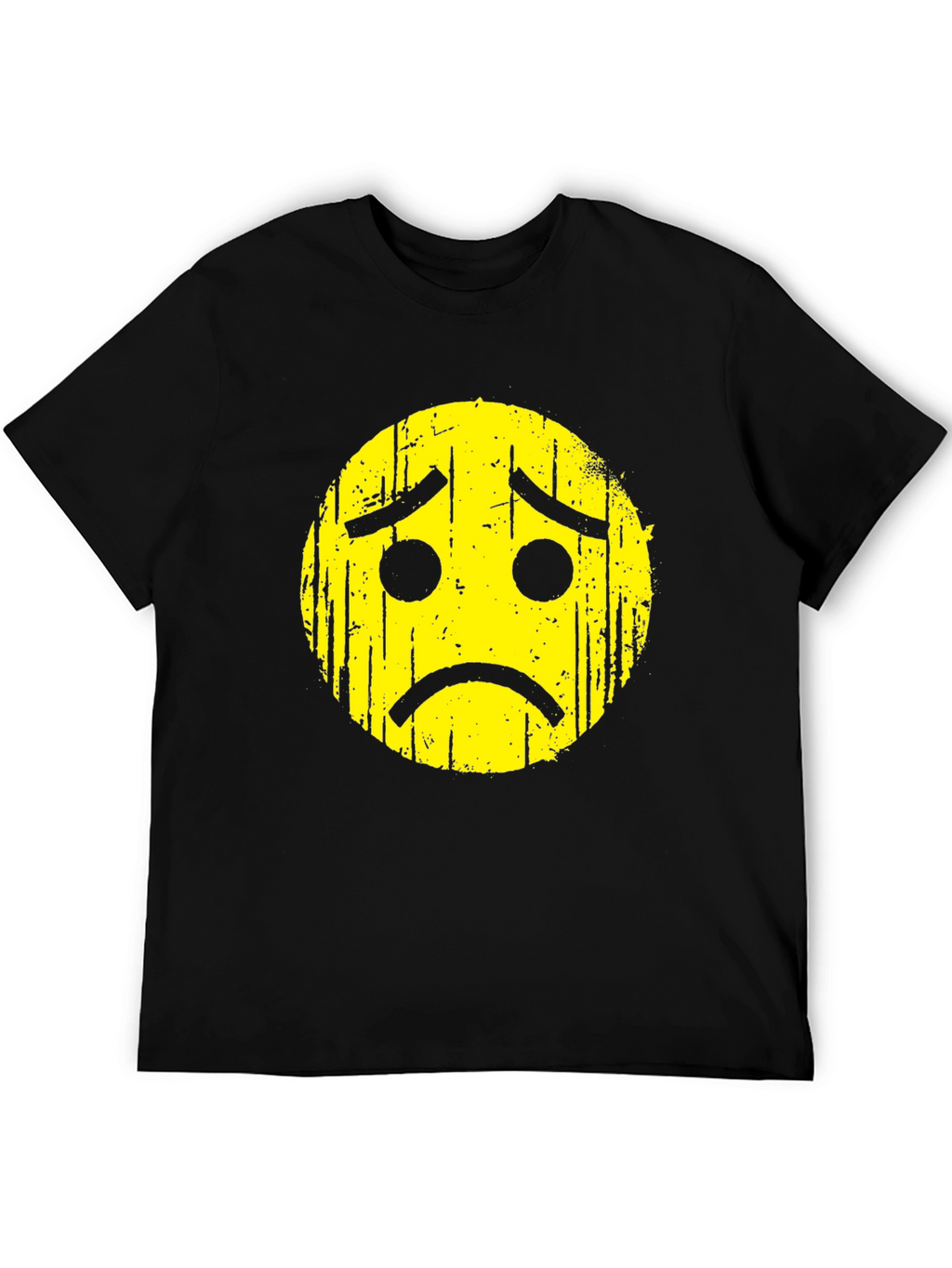 Sad Face Graphic T-Shirt - Mens Black Tee