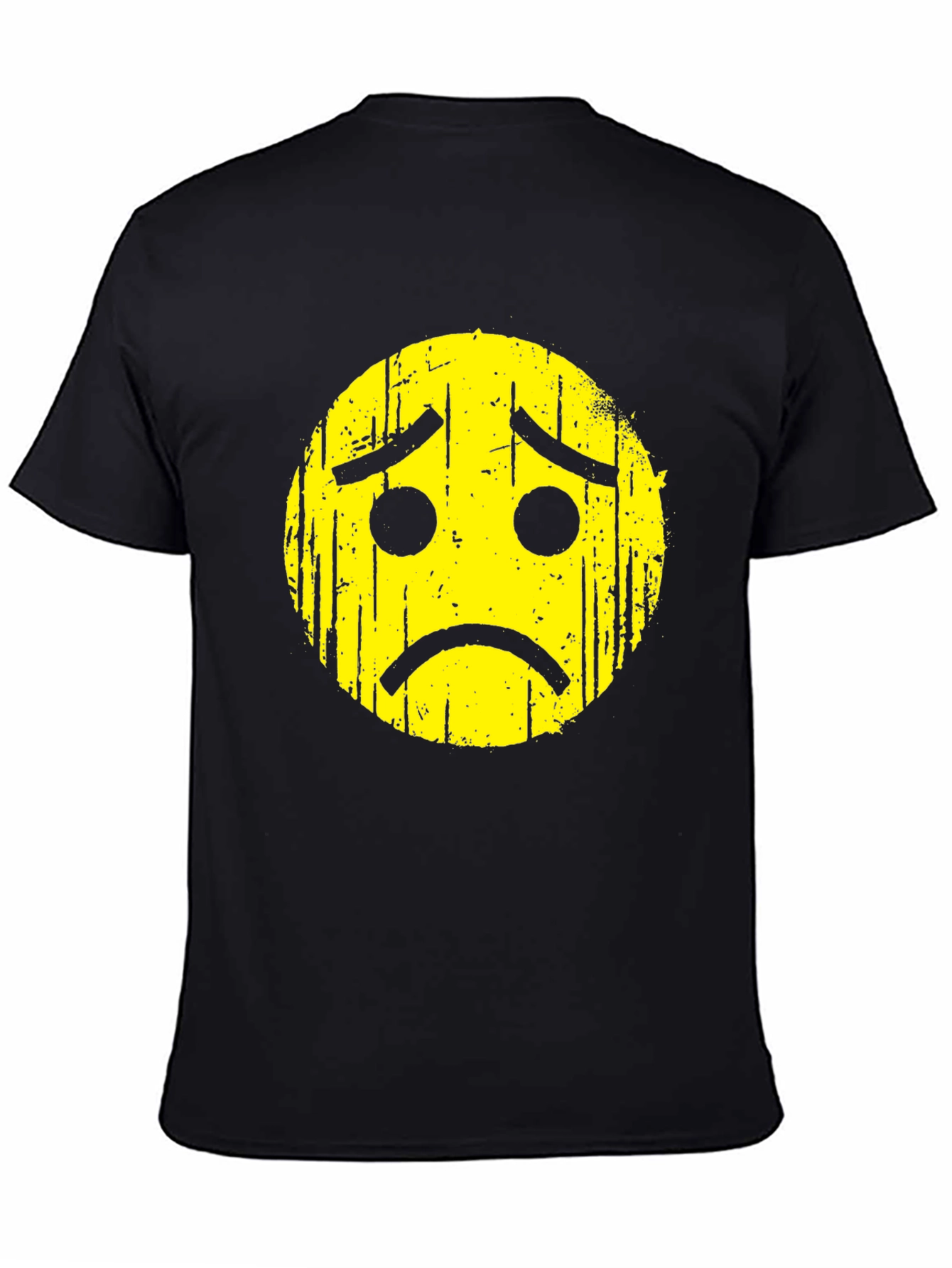 Sad Face Graphic T-Shirt - Mens Black Tee