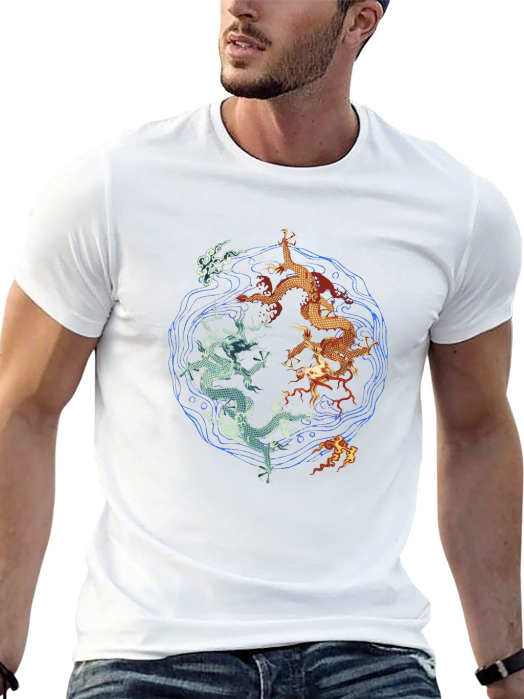 Yin Yang Dragons Graphic Tee