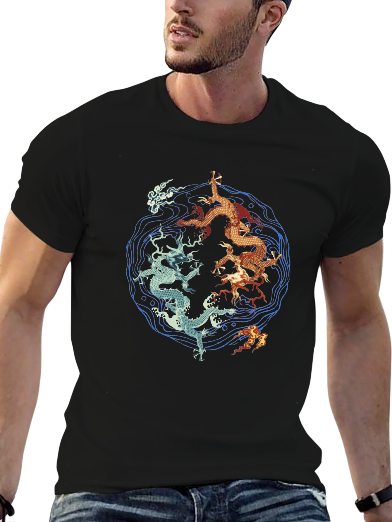 Yin Yang Dragons Graphic Tee