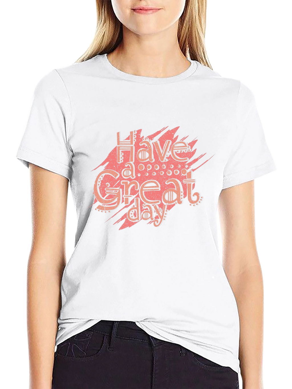 Have A Great Day Black Graphic Tee