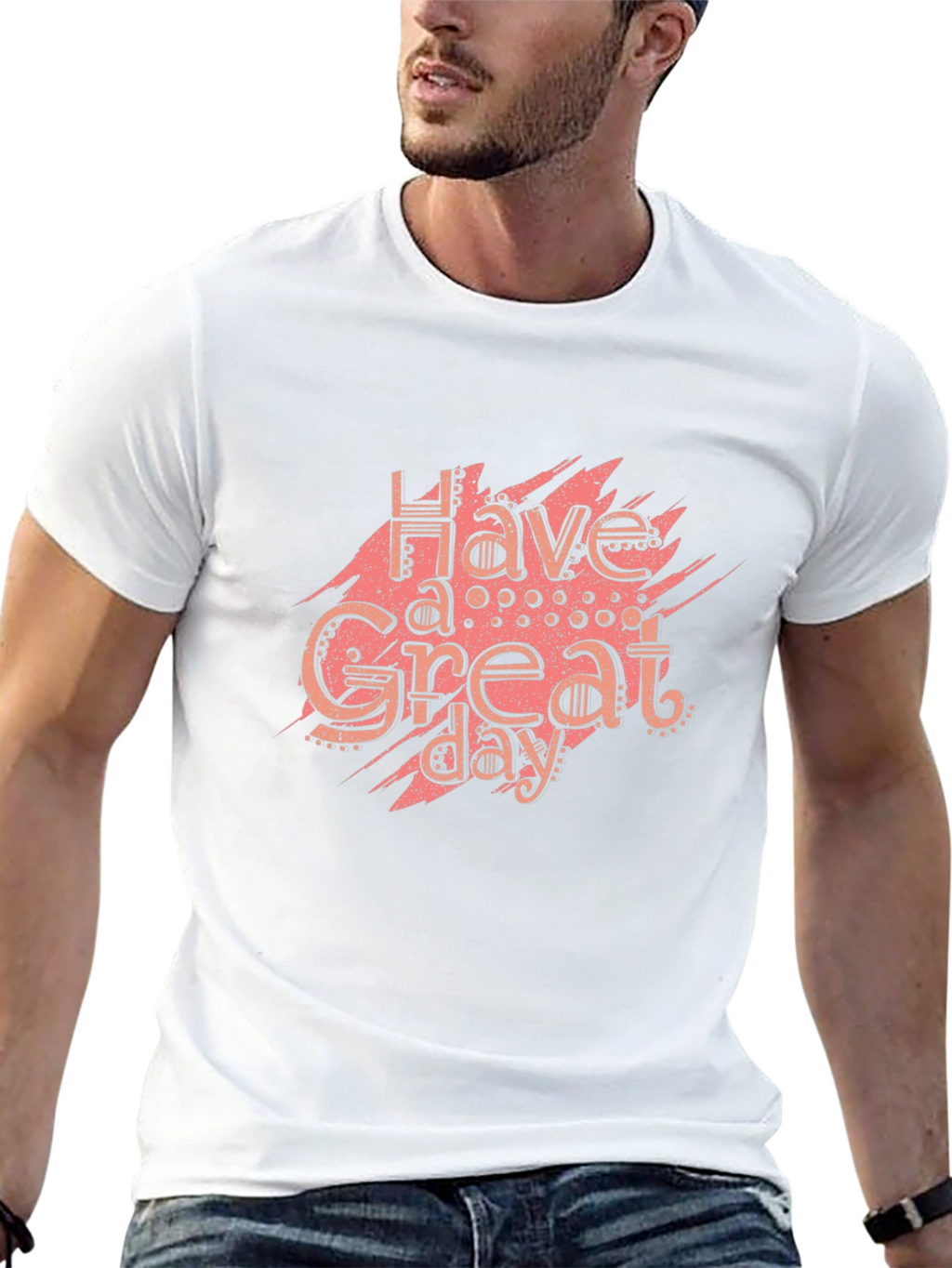 Have A Great Day Black Graphic Tee