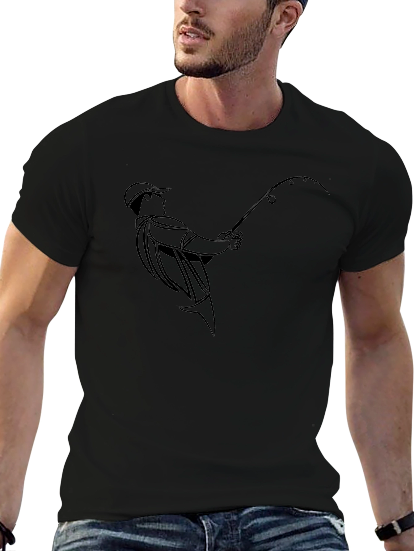 Fishing Enthusiast Black T-Shirt