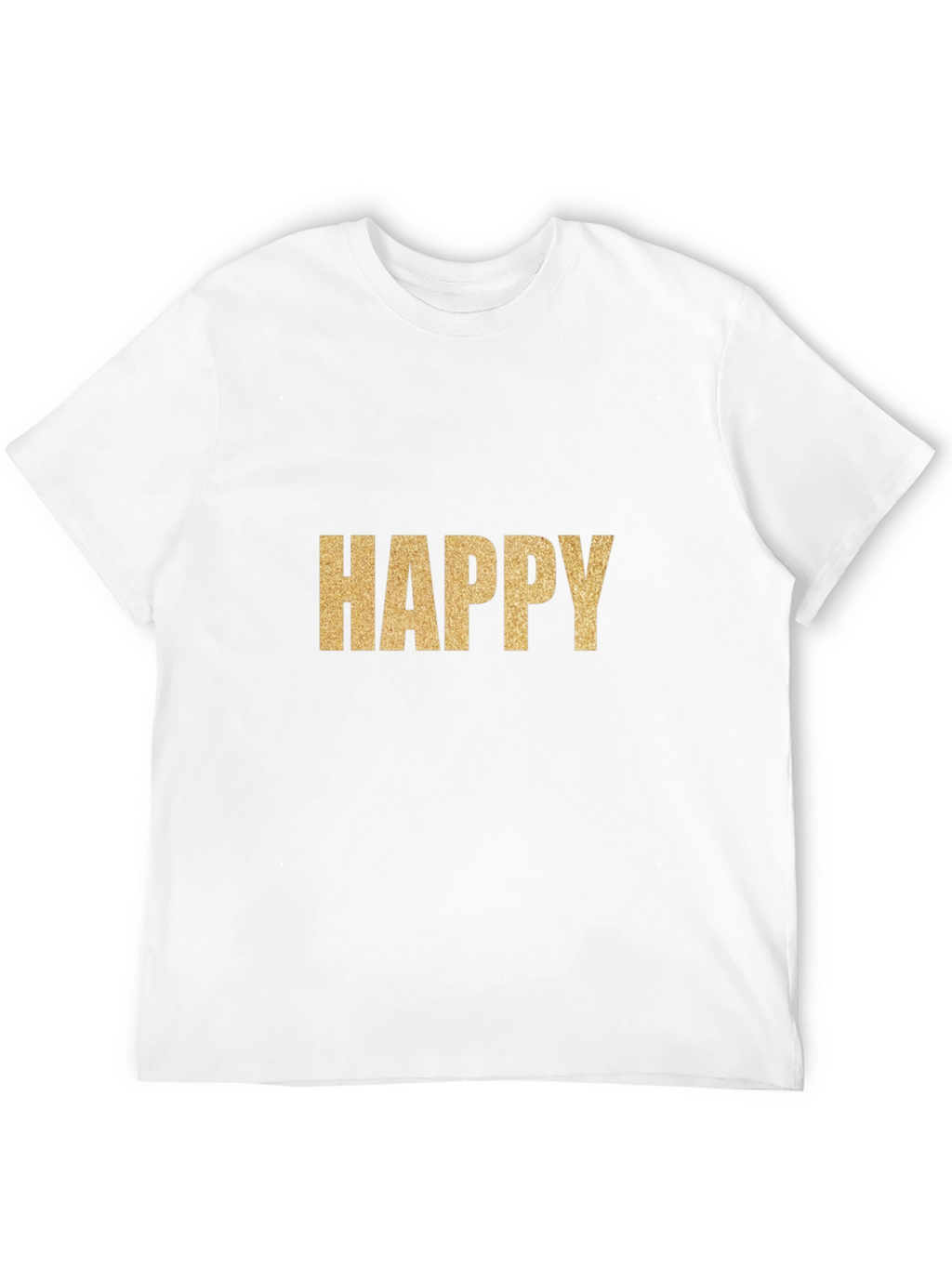 Happy Gold Graphic T-Shirt - Classic Crew Neck Tee