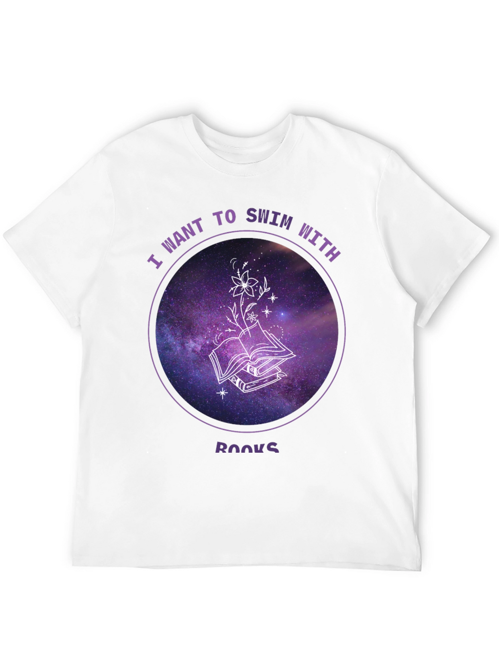 Swim With Books T-Shirt - Galaxy Book Lover Tee