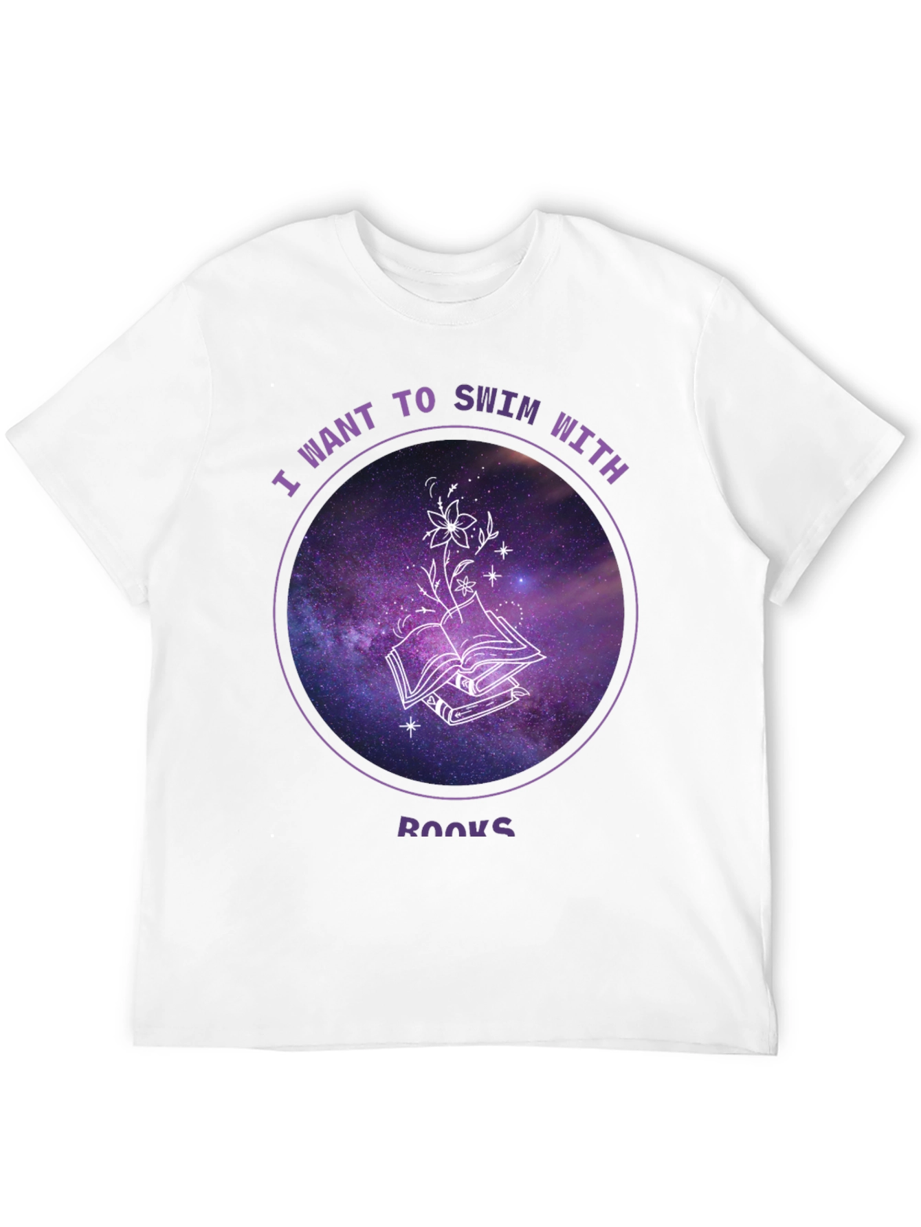 Swim With Books T-Shirt - Galaxy Book Lover Tee