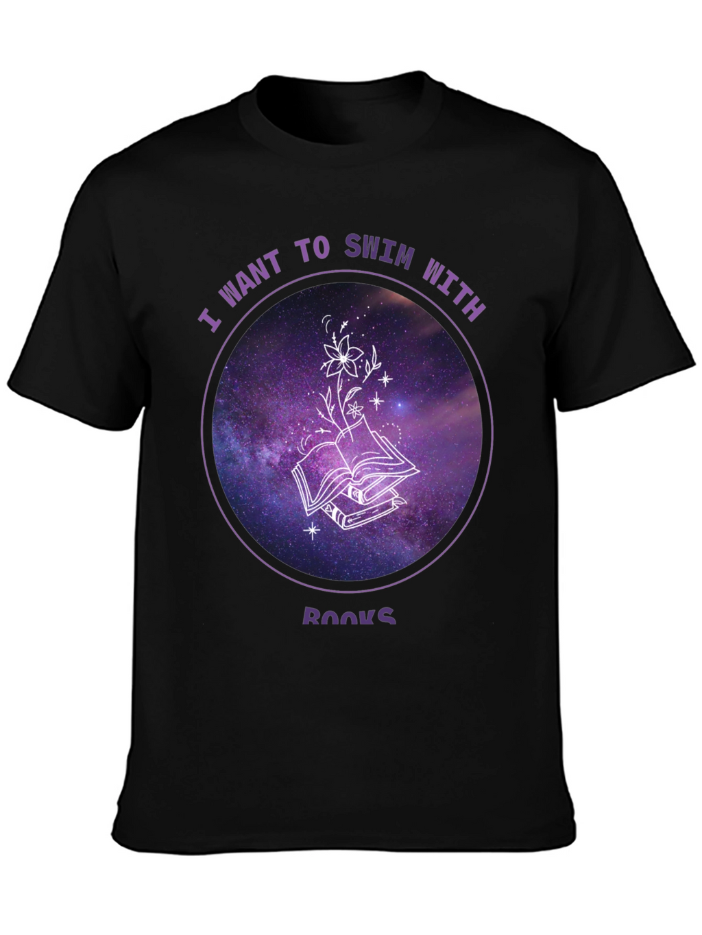 Swim With Books T-Shirt - Galaxy Book Lover Tee