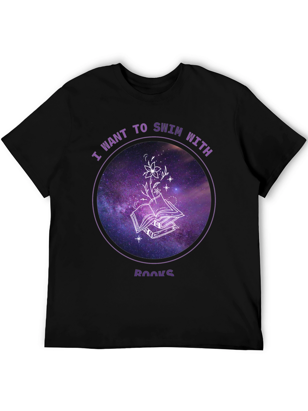 Swim With Books T-Shirt - Galaxy Book Lover Tee