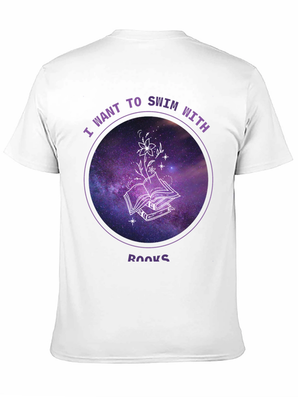 Swim With Books T-Shirt - Galaxy Book Lover Tee