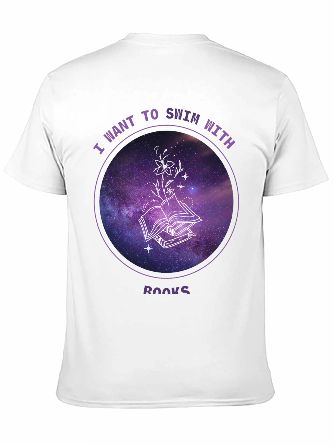Swim With Books T-Shirt - Galaxy Book Lover Tee