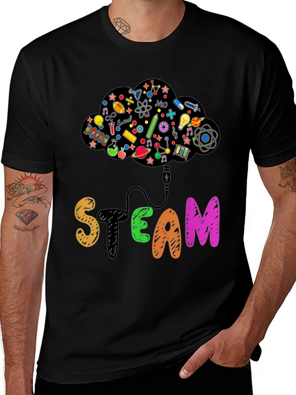 STEAM Cloud T-Shirt Science Tech Tee
