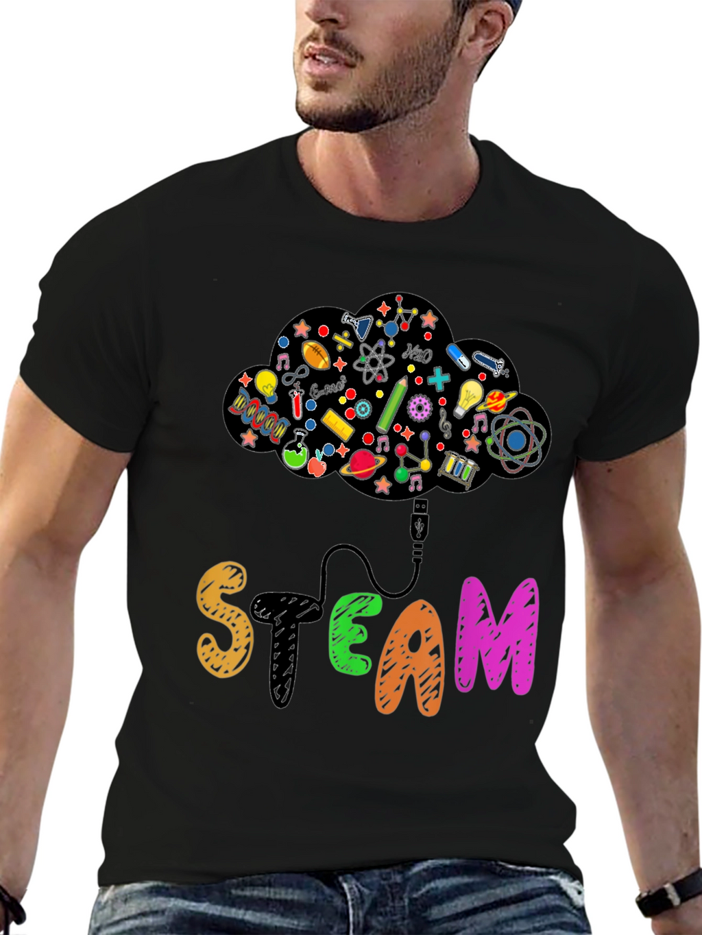 STEAM Cloud T-Shirt Science Tech Tee