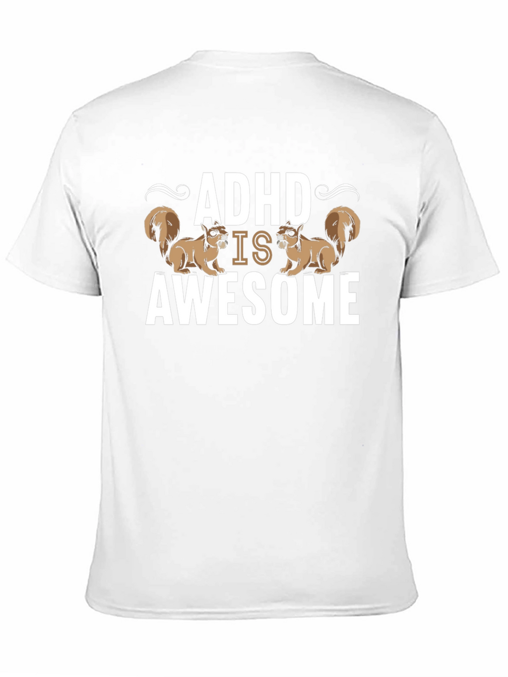 ADHD Is Awesome Squirrel T-Shirt - Black Cotton Tee