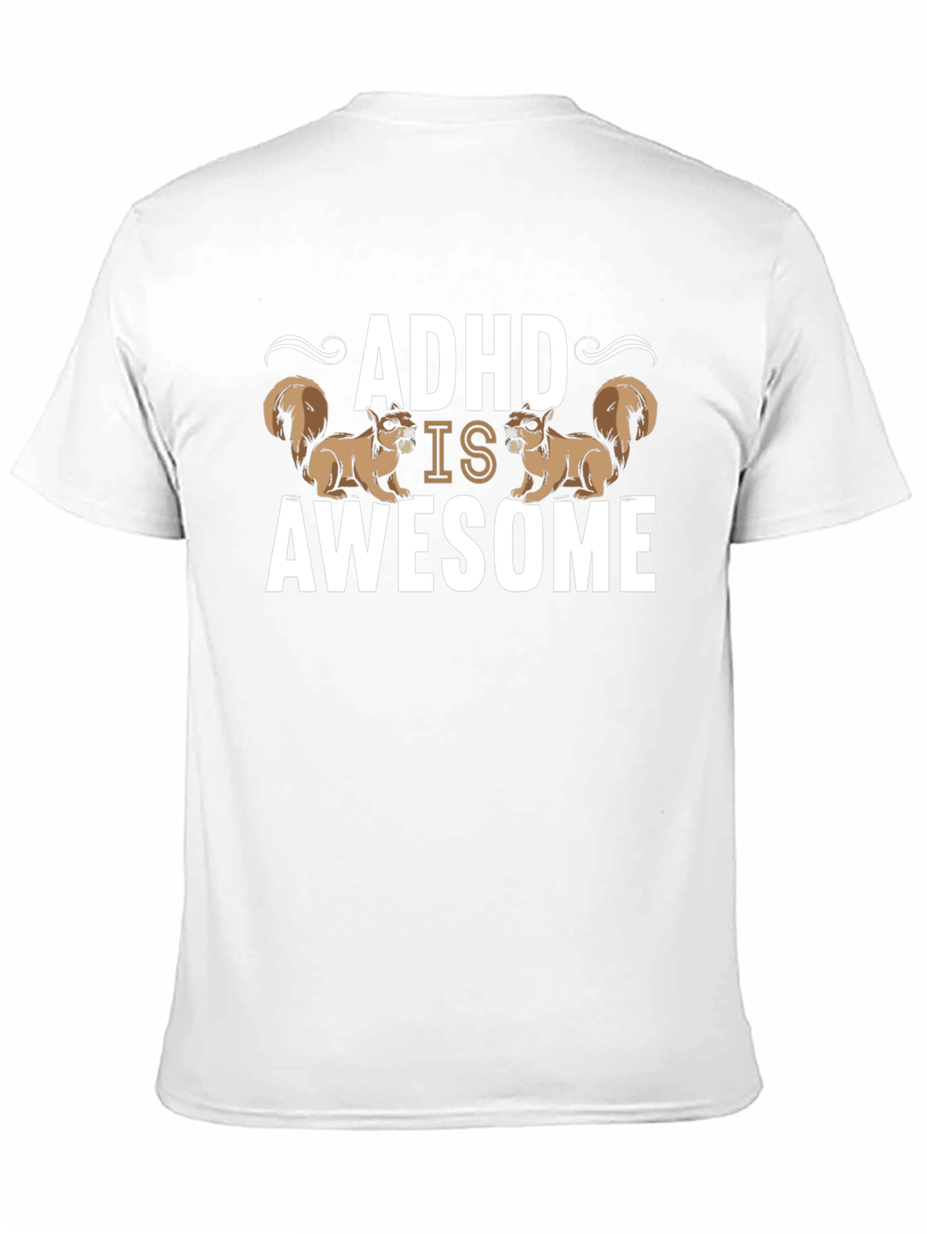 ADHD Is Awesome Squirrel T-Shirt - Black Cotton Tee