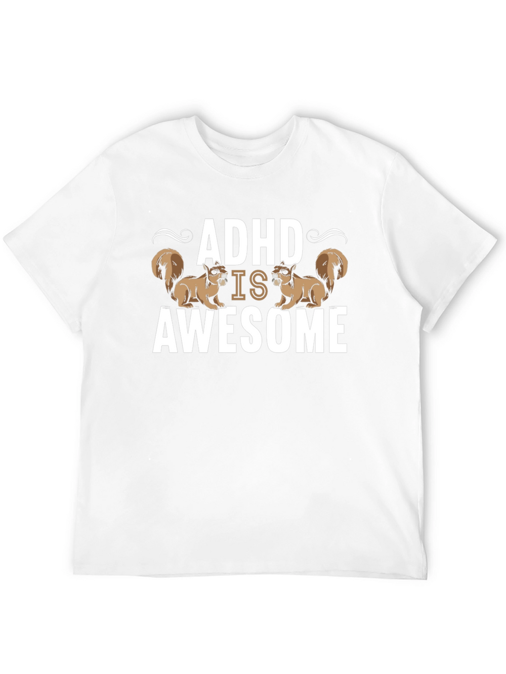 ADHD Is Awesome Squirrel T-Shirt - Black Cotton Tee