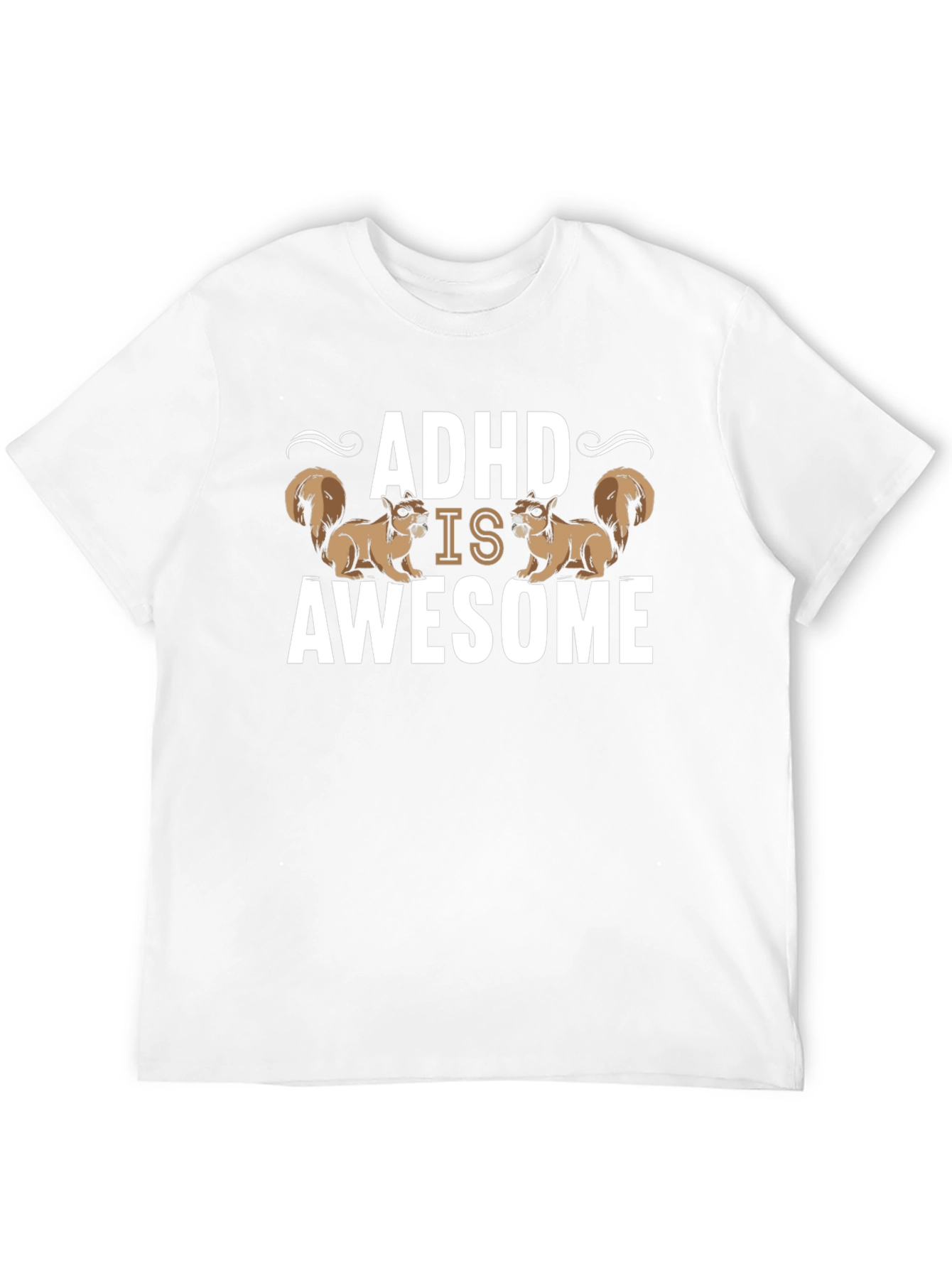 ADHD Is Awesome Squirrel T-Shirt - Black Cotton Tee