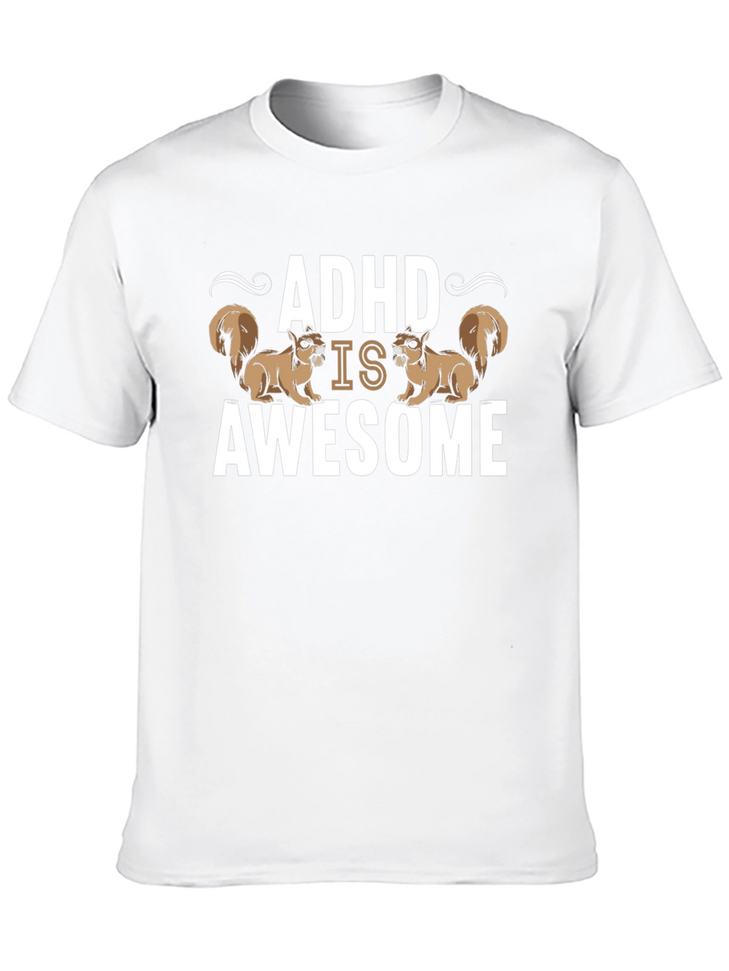 ADHD Is Awesome Squirrel T-Shirt - Black Cotton Tee