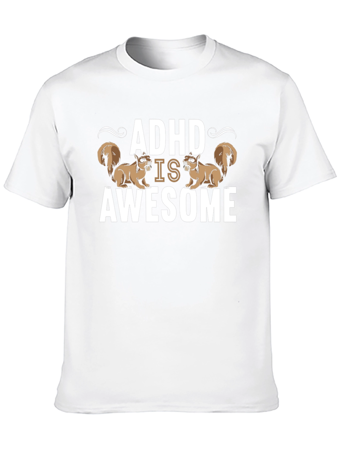 ADHD Is Awesome Squirrel T-Shirt - Black Cotton Tee