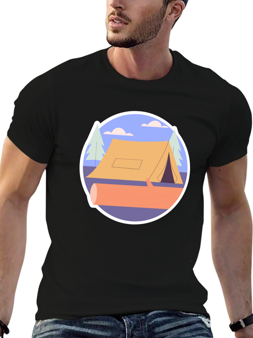 Camping Tent Graphic Tee - Nature Adventure Shirt