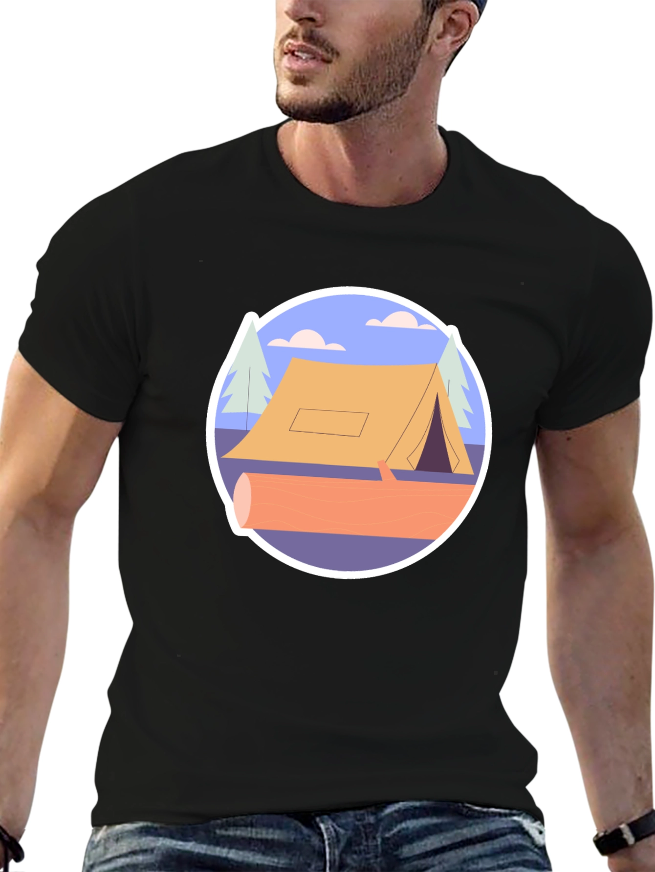 Camping Tent Graphic Tee - Nature Adventure Shirt
