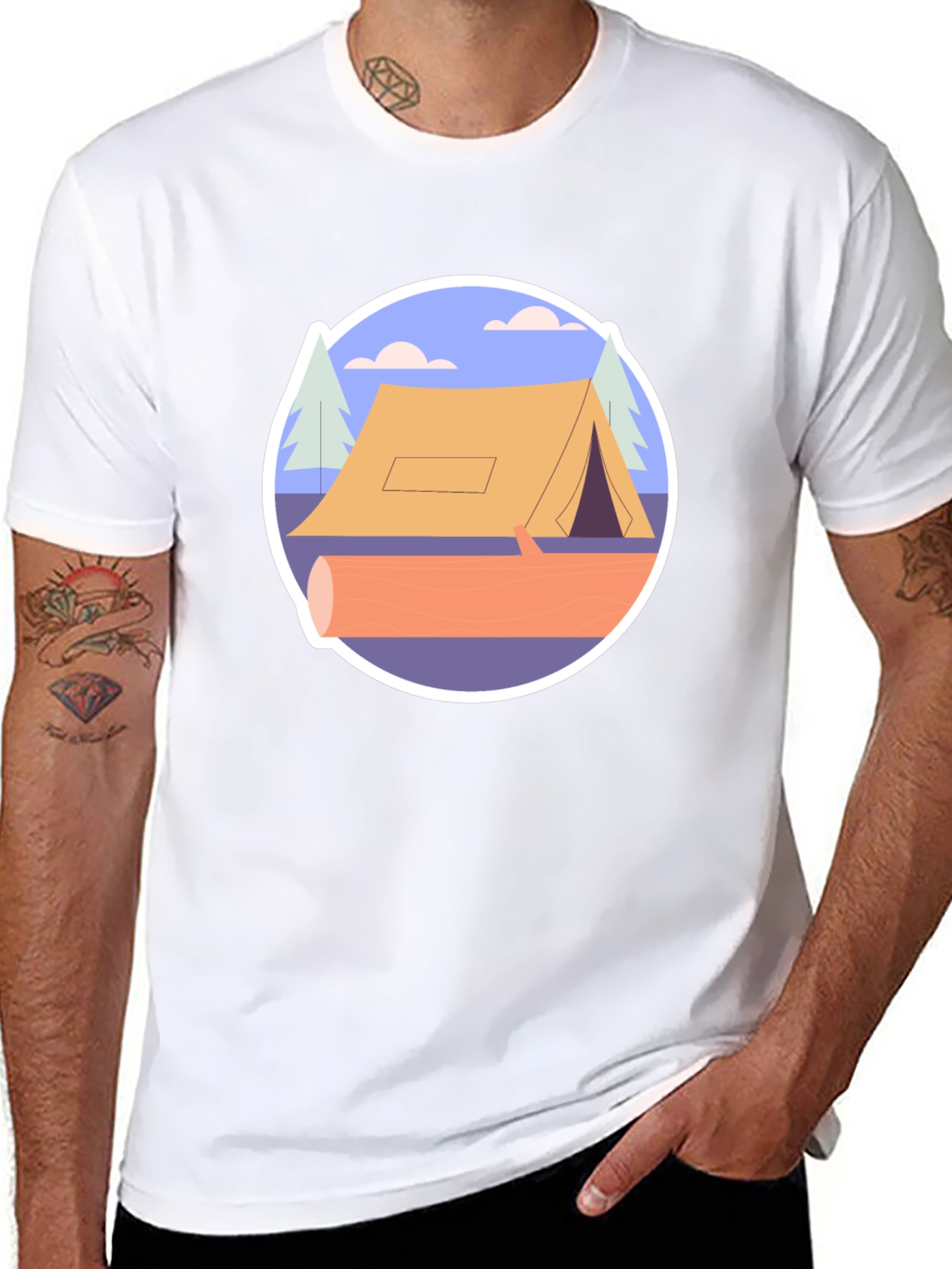Camping Tent Graphic Tee - Nature Adventure Shirt