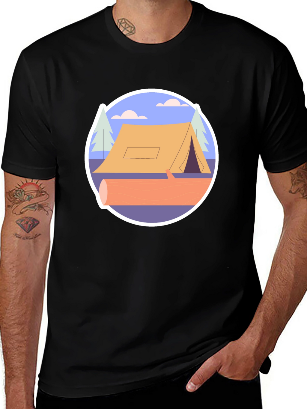 Camping Tent Graphic Tee - Nature Adventure Shirt