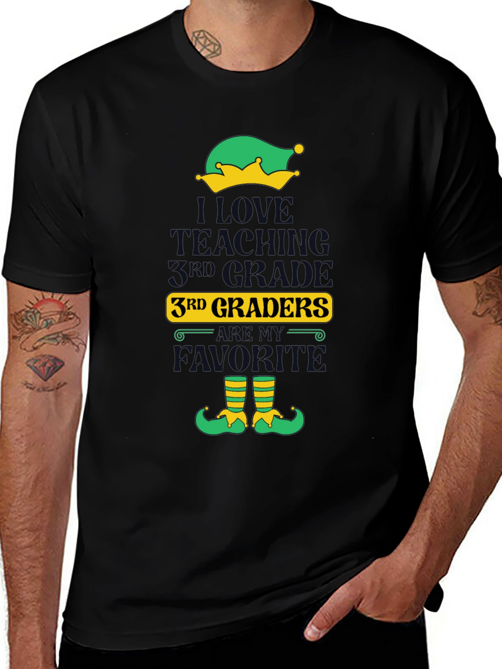 I Love Teaching 3rd Graders Elf T-Shirt