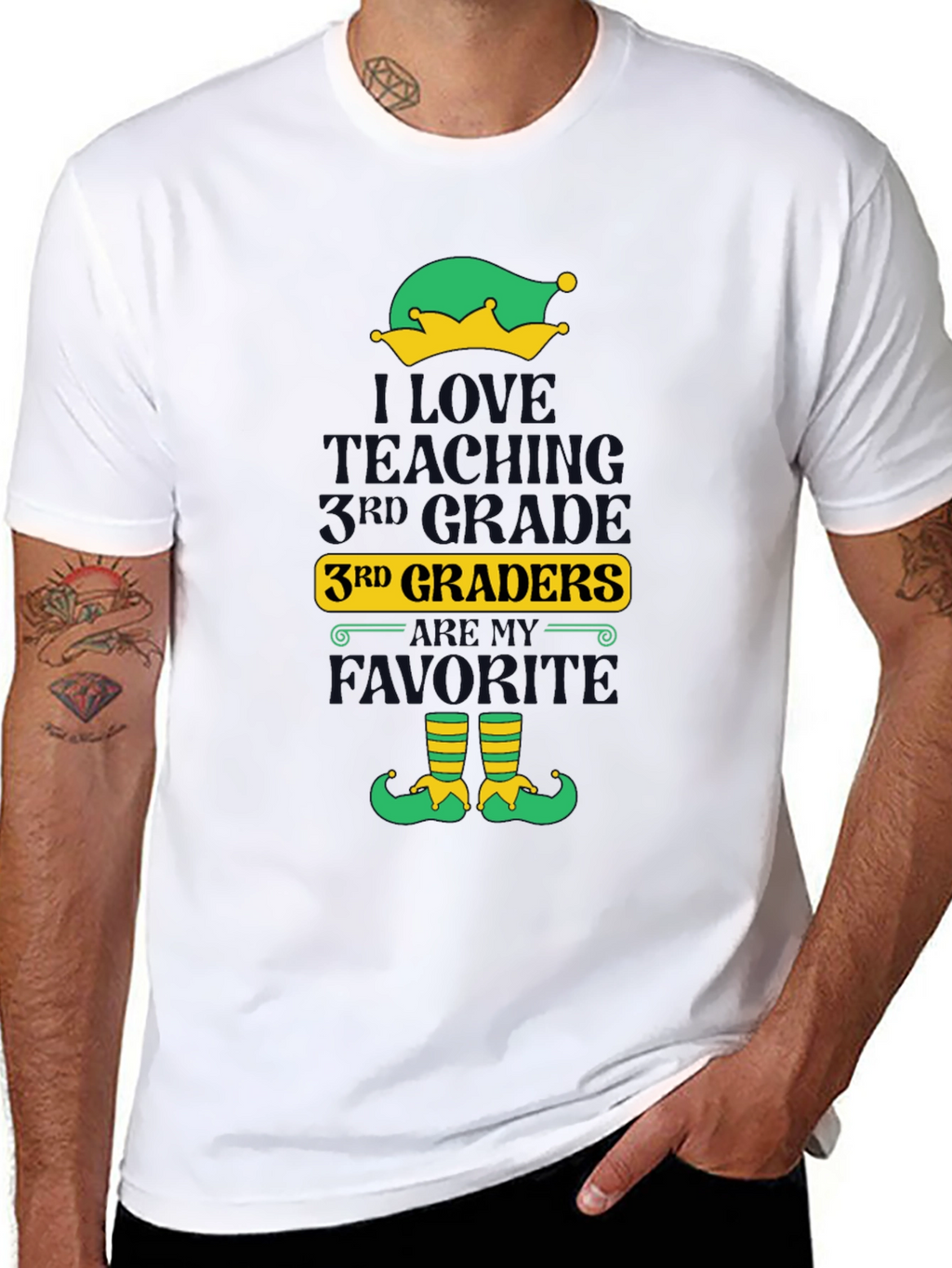 I Love Teaching 3rd Graders Elf T-Shirt