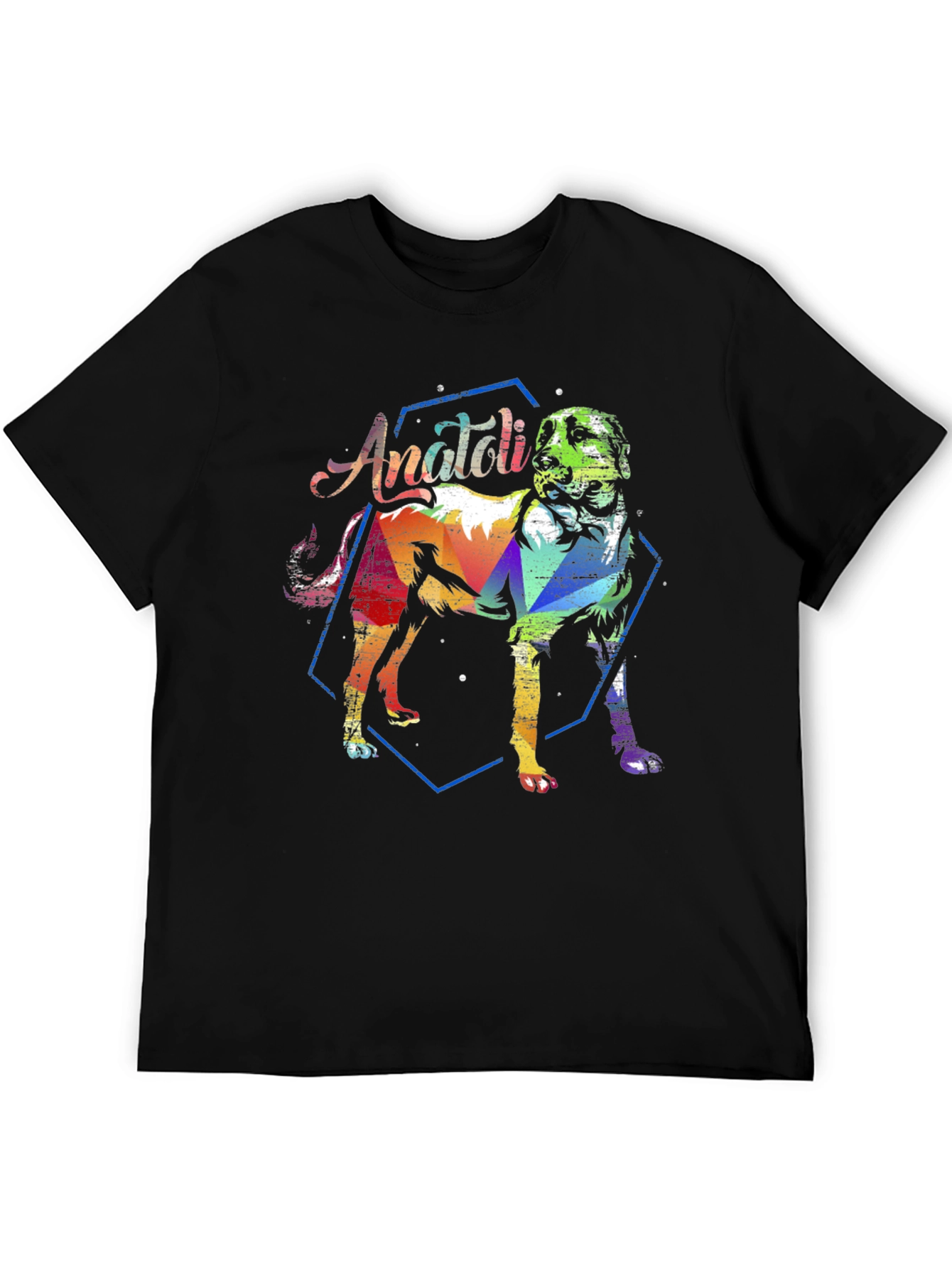 Anatoli Dog Graphic T-Shirt - Artistic Colorful Design