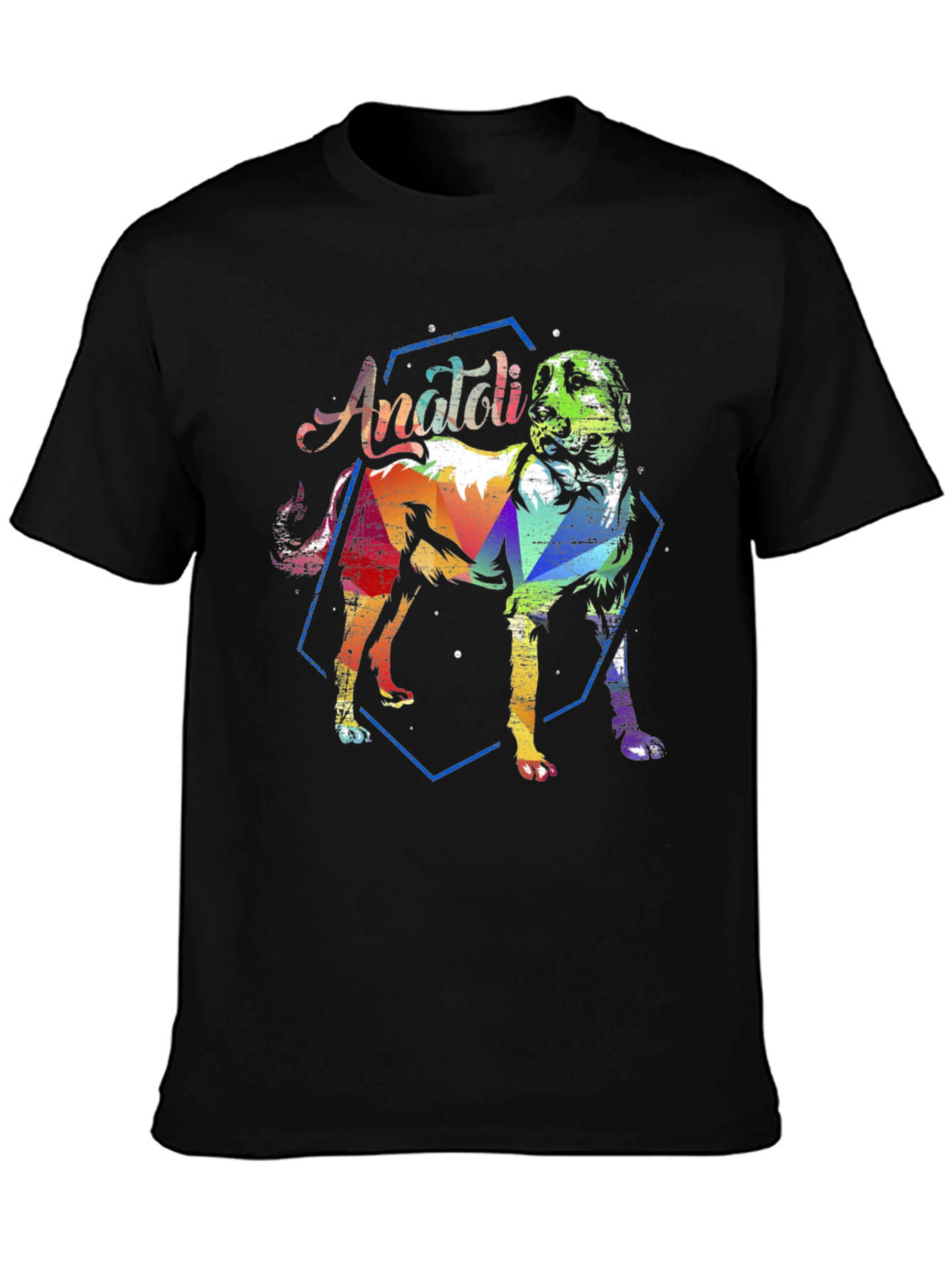 Anatoli Dog Graphic T-Shirt - Artistic Colorful Design