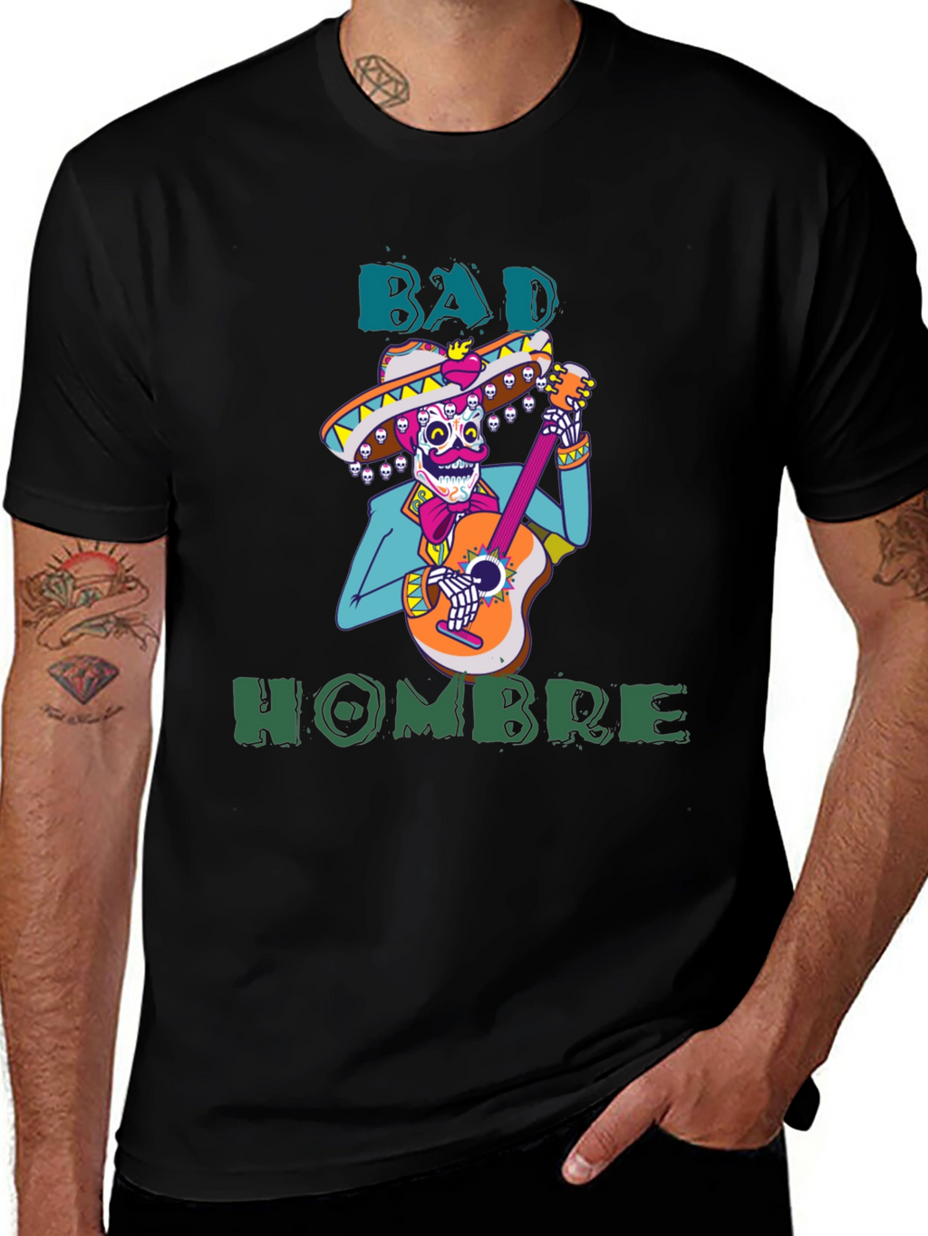 Bad Hombre T-Shirt - Mariachi Skeleton Graphic Tee