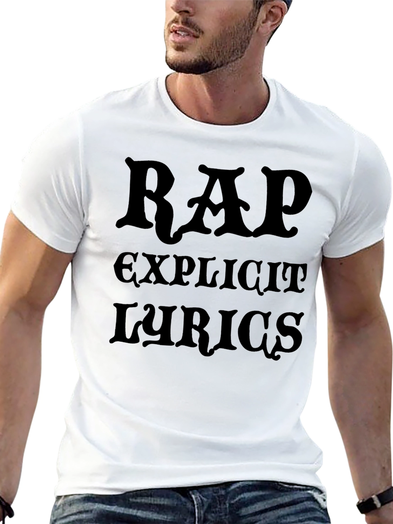 Rap Explicit Lyrics Black Graphic Tee Shirt