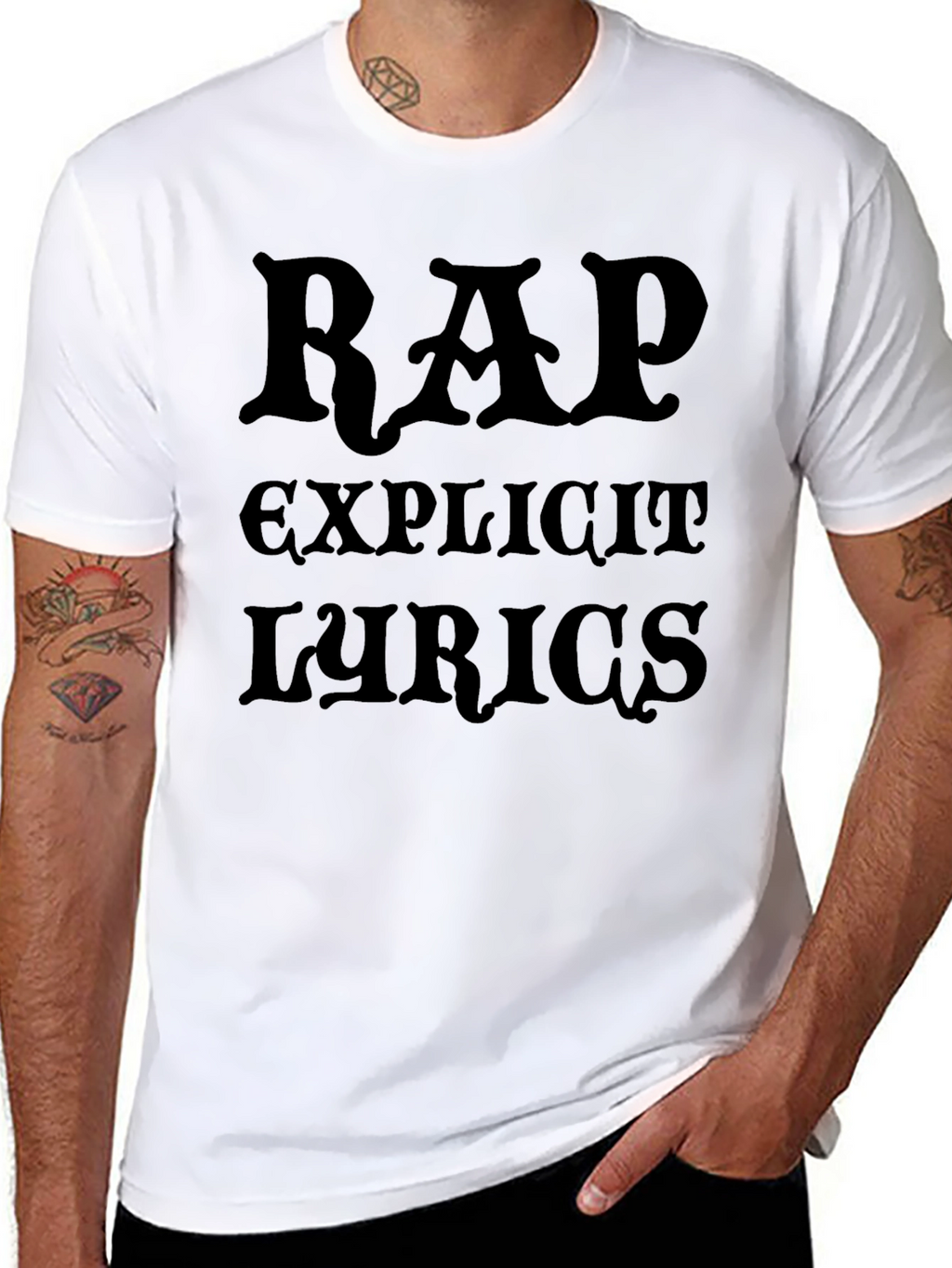Rap Explicit Lyrics Black Graphic Tee Shirt