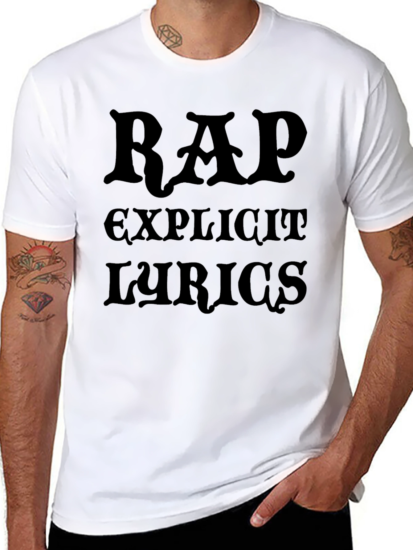Rap Explicit Lyrics Black Graphic Tee Shirt