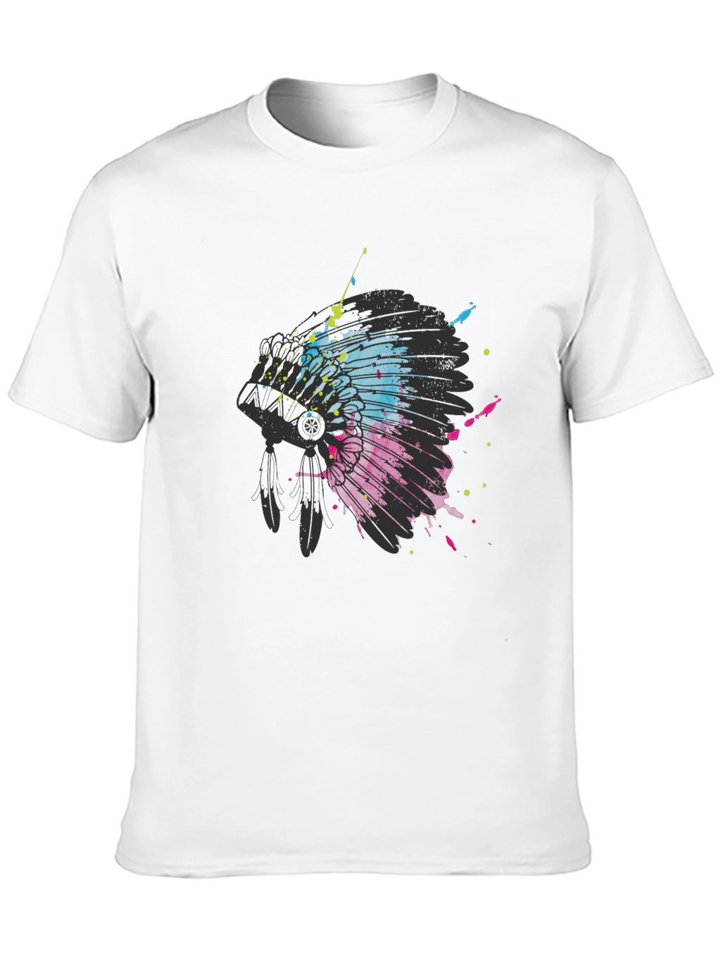 Abstract Headdress Graphic Tee - Black
