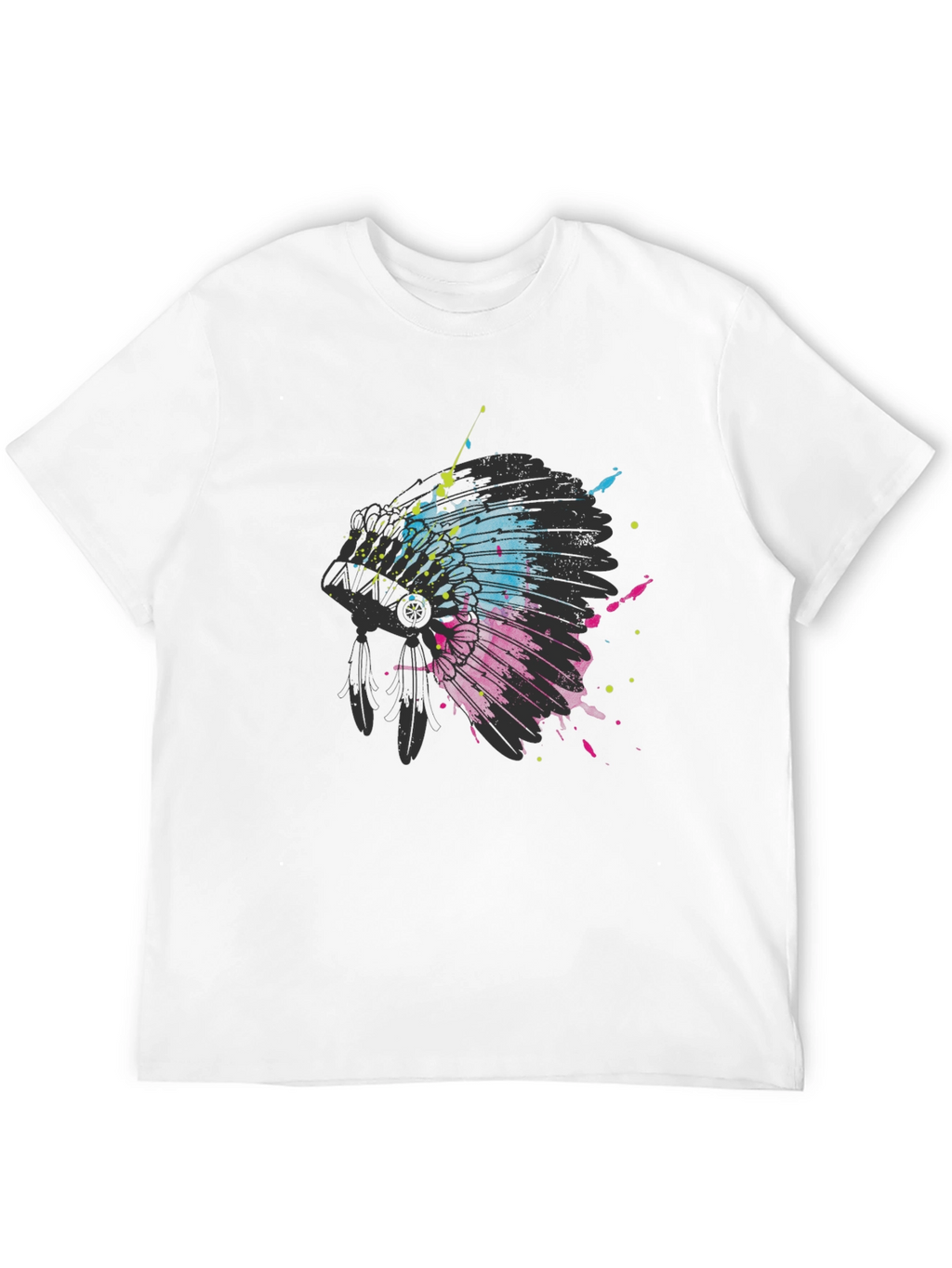 Abstract Headdress Graphic Tee - Black