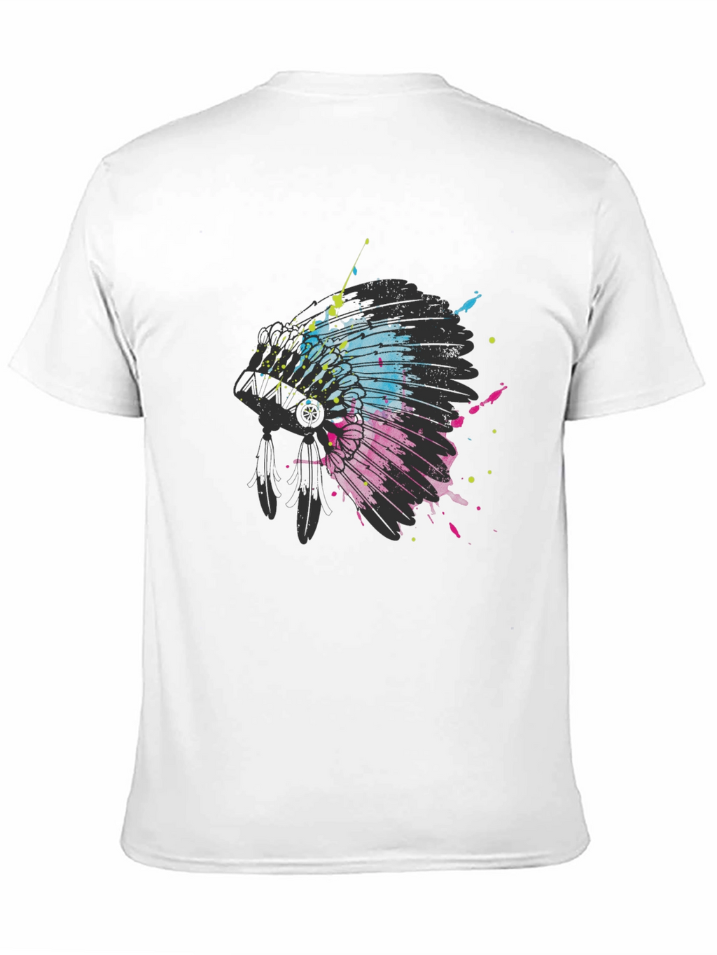 Abstract Headdress Graphic Tee - Black