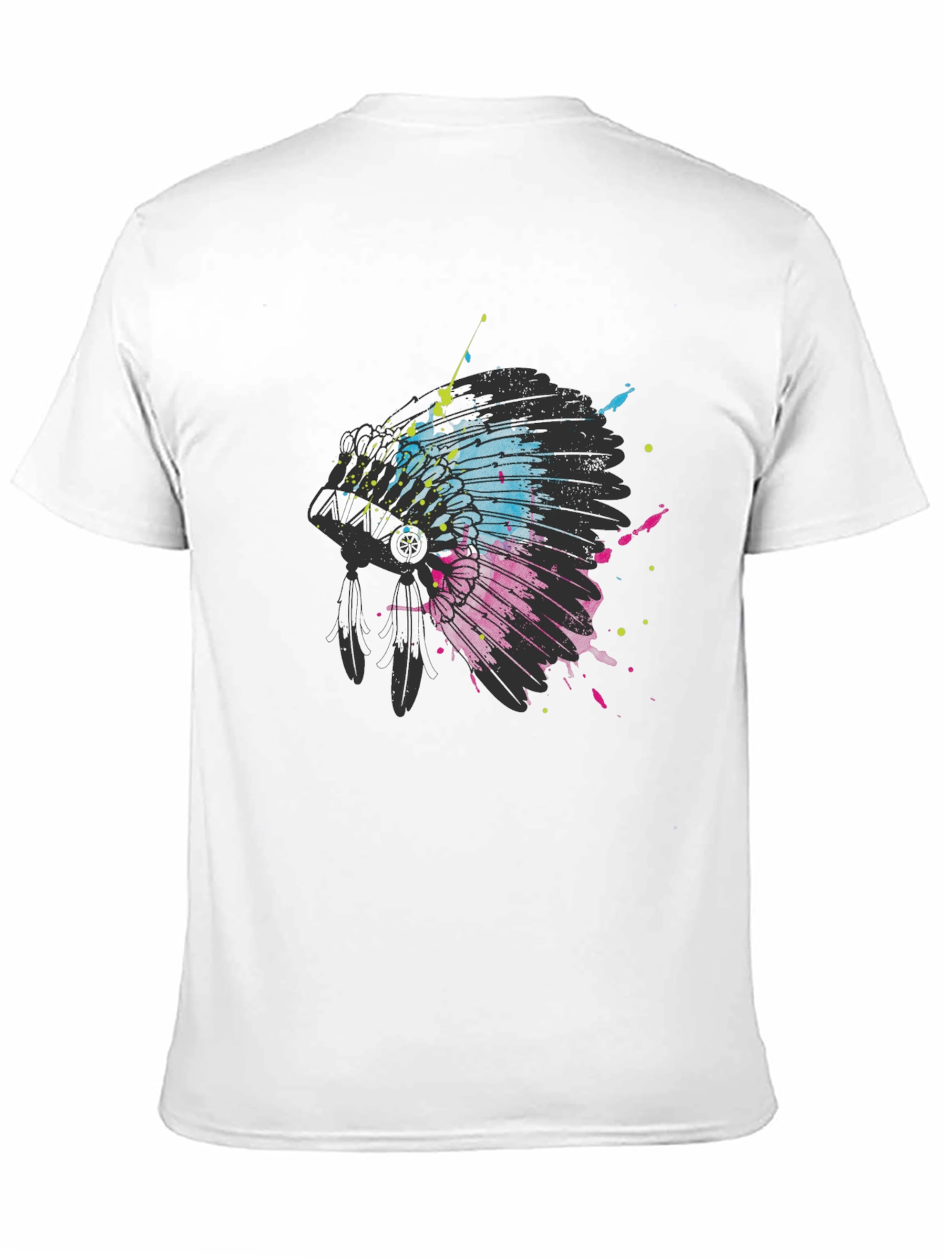 Abstract Headdress Graphic Tee - Black