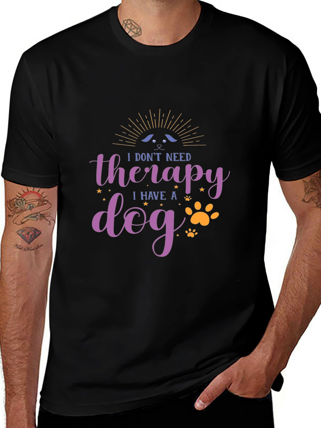 Dog Therapy Black T-Shirt