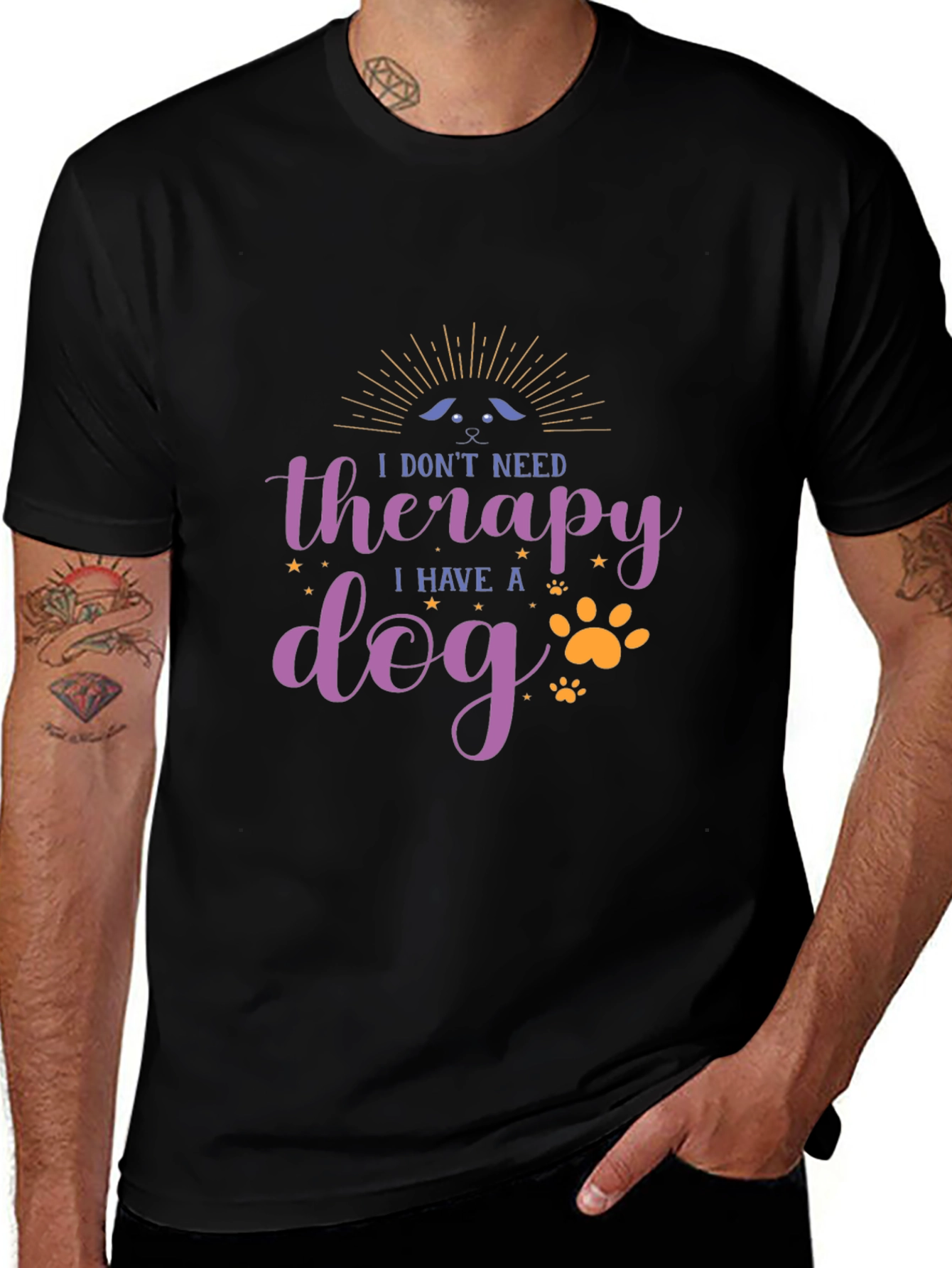 Dog Therapy Black T-Shirt