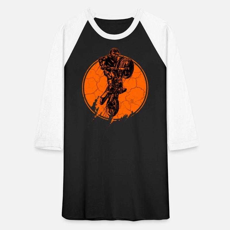 motocross jump inside orange circle vintage style