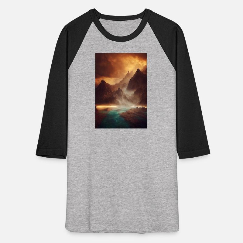 Mountains on a river mystery painting
