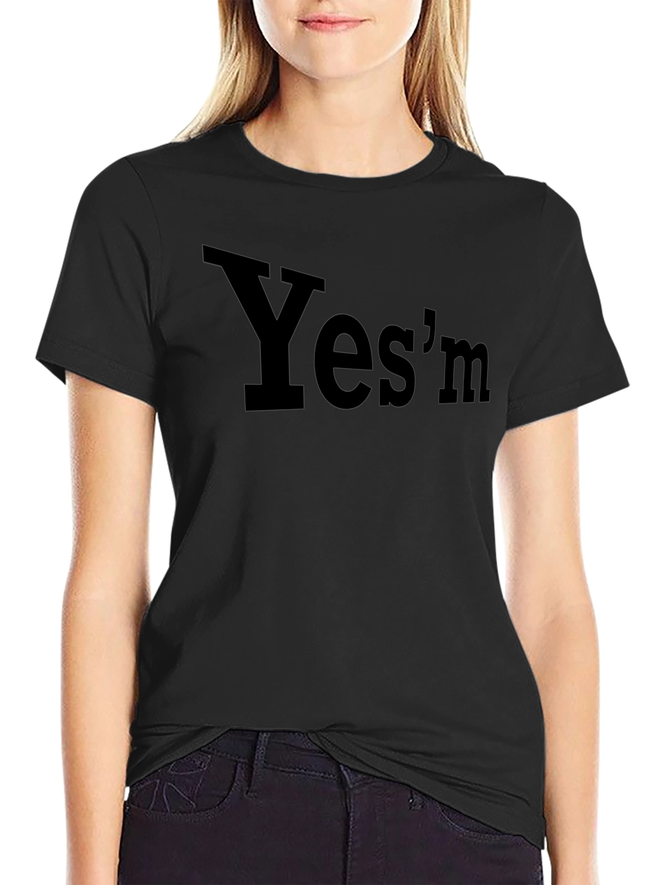 Yesm Graphic Tee - Black Cotton T-Shirt