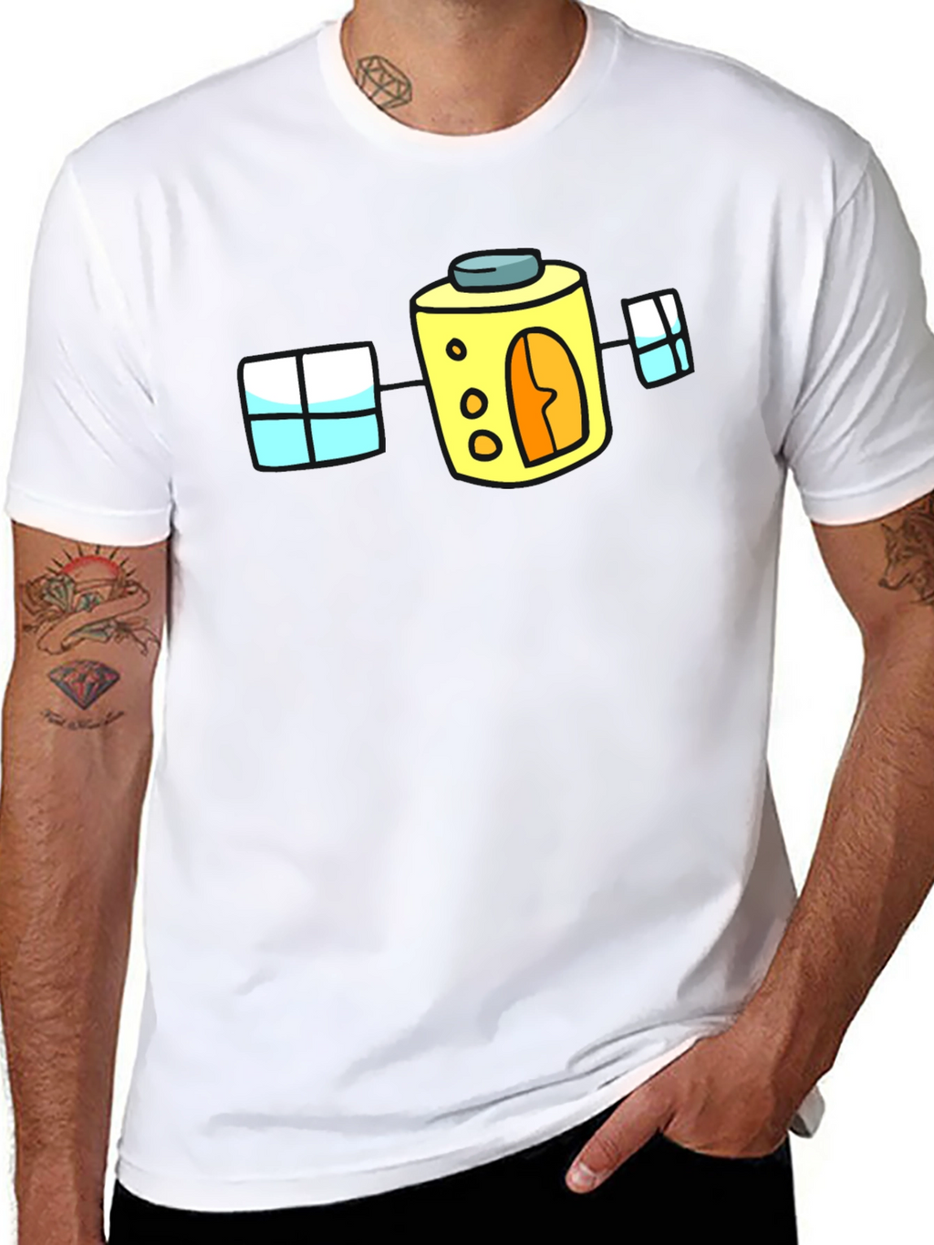 Cartoon House T-Shirt - Fun Black Tee