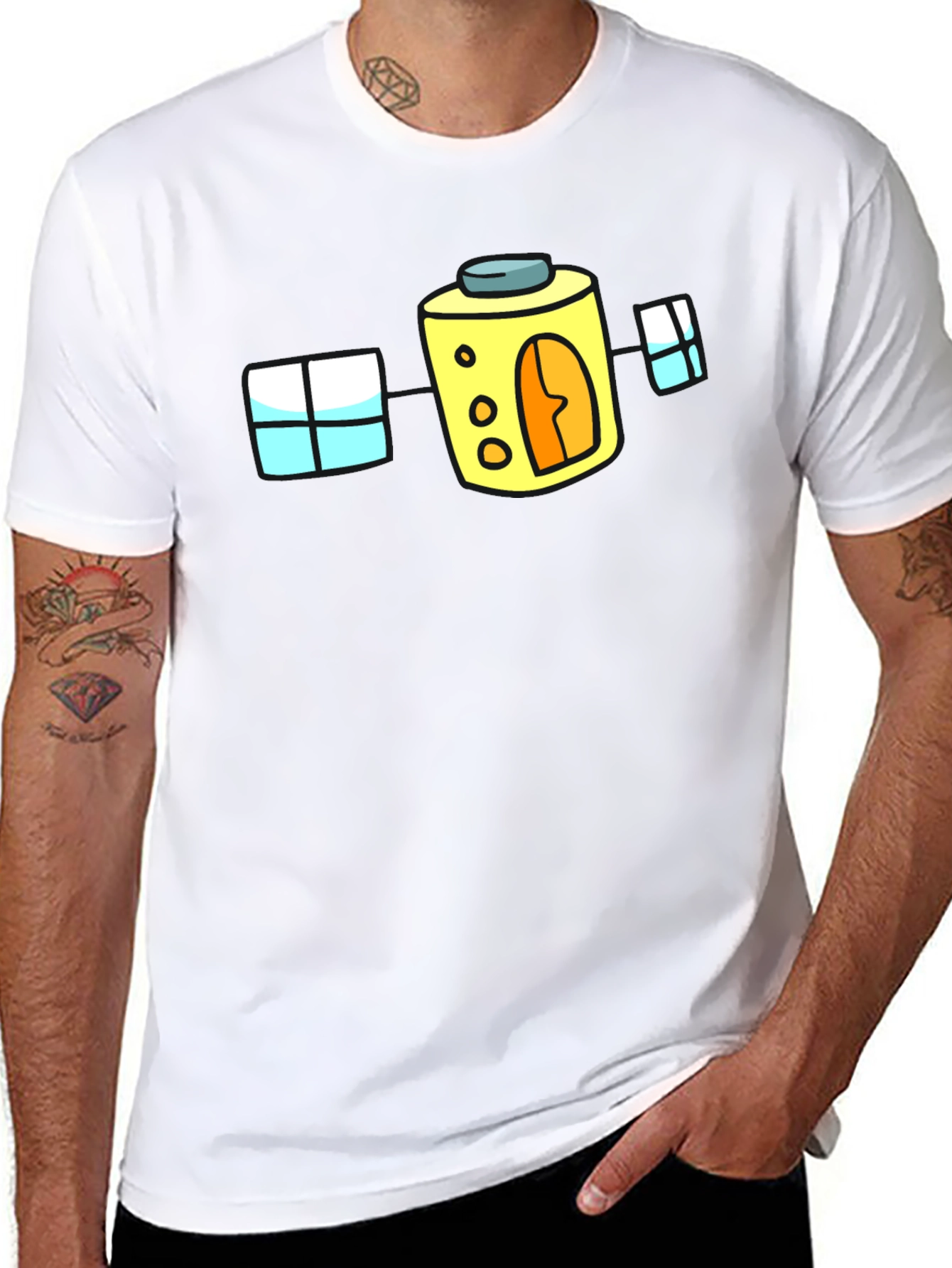 Cartoon House T-Shirt - Fun Black Tee