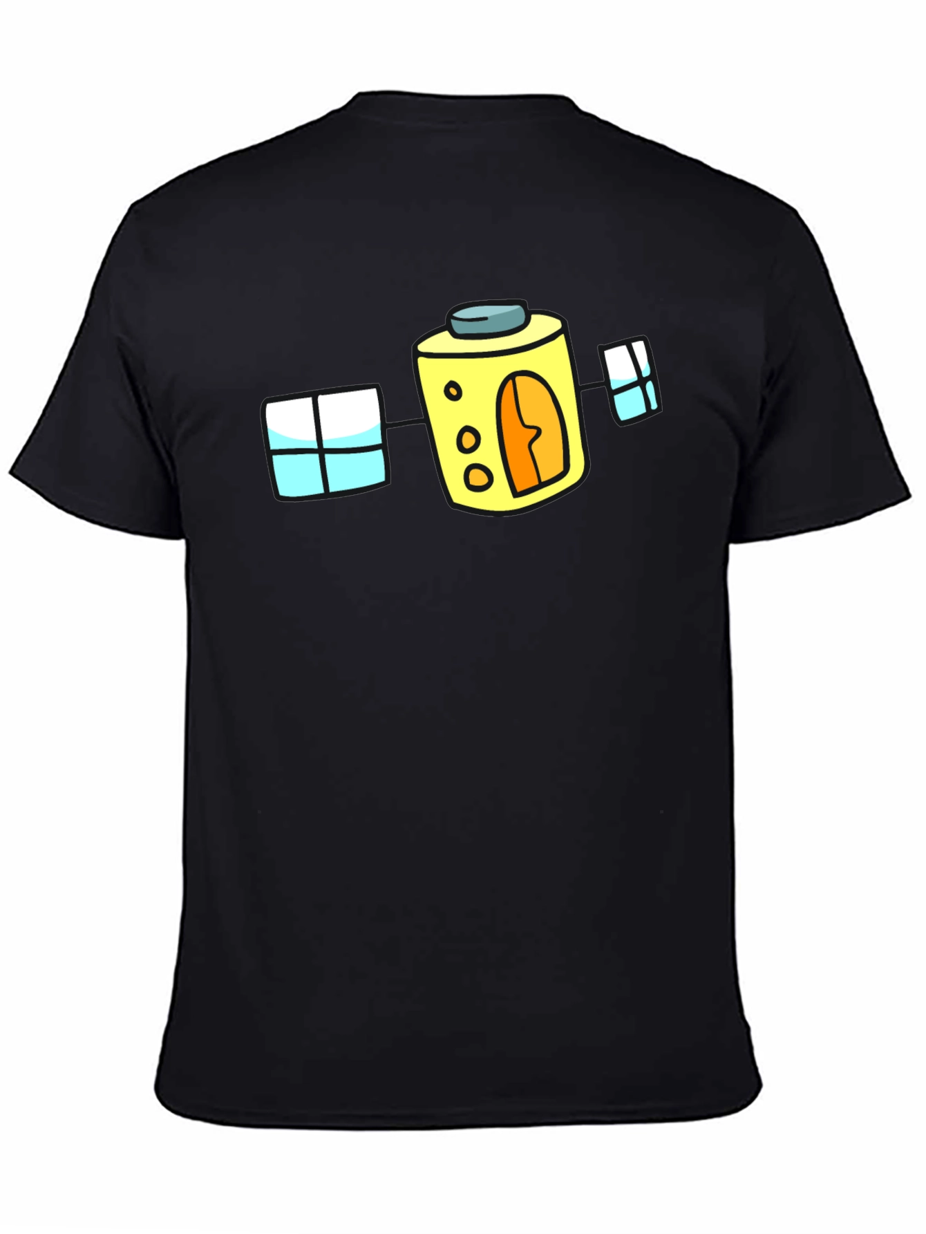 Cartoon House T-Shirt - Fun Black Tee