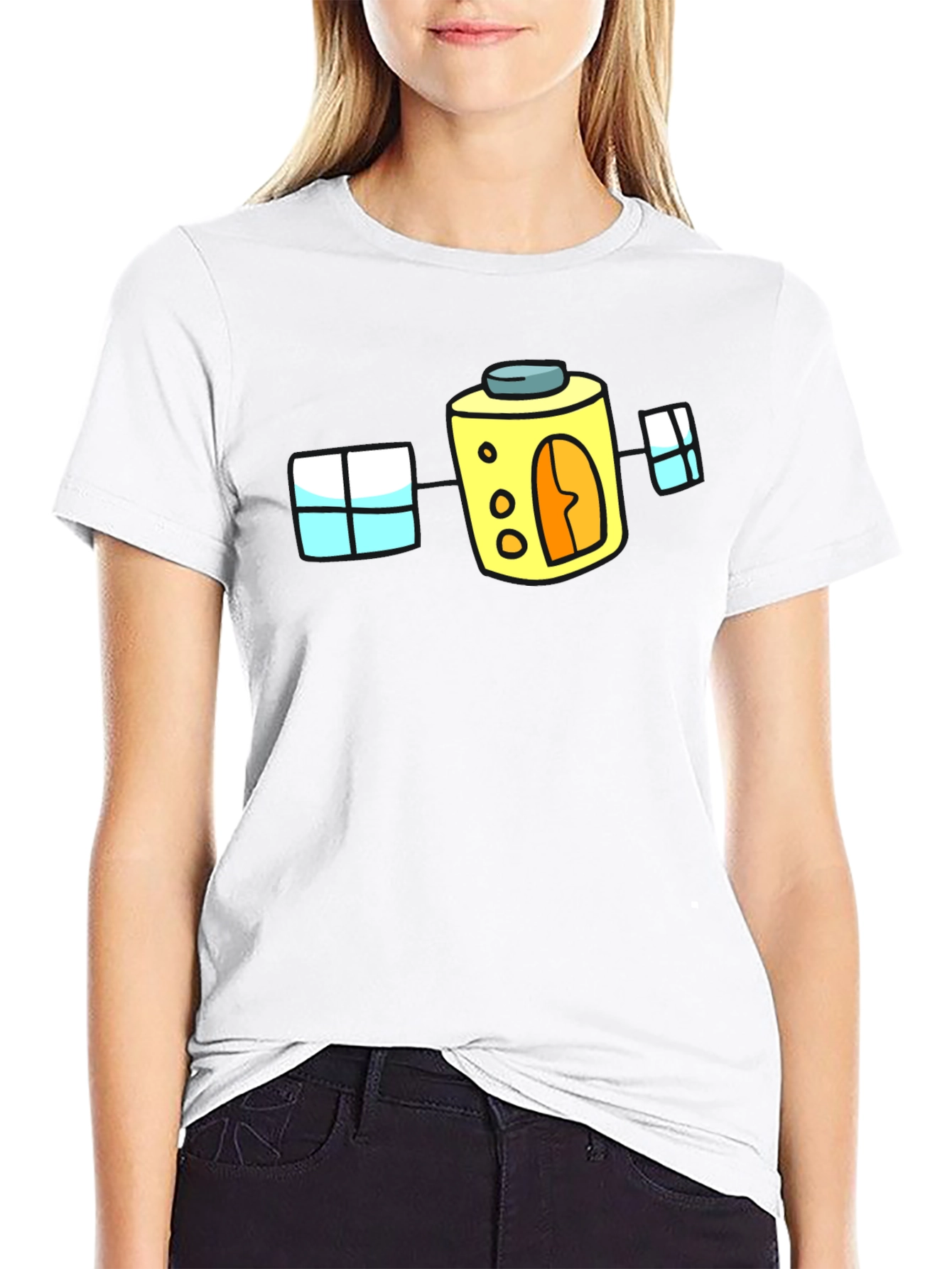 Cartoon House T-Shirt - Fun Black Tee